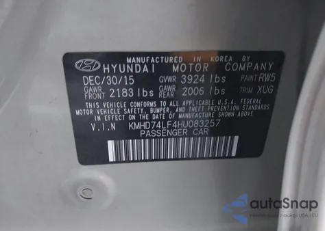 2017 Hyundai Elantra Se из США, поврежденный, VIN KMHD74LF4HU083257